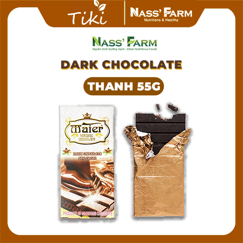 [Chỉ giao HCM] Thanh socola đen nguyên chất - Dark Chocolate MAIER Original - Đắng - Công thức Đức