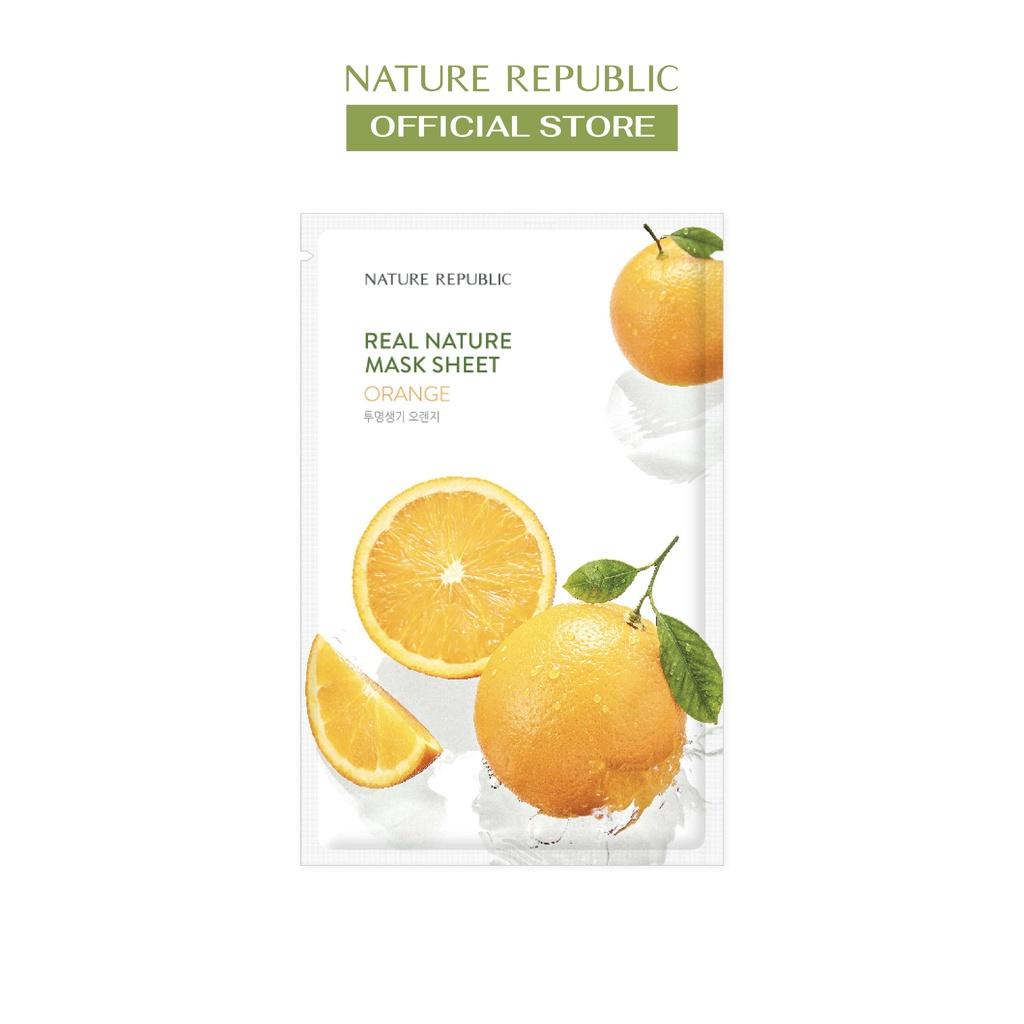 Nature Republic Mặt nạ giấy dưỡng ẩm, dưỡng sáng Real Nature Orange Mask Sheet 23ml