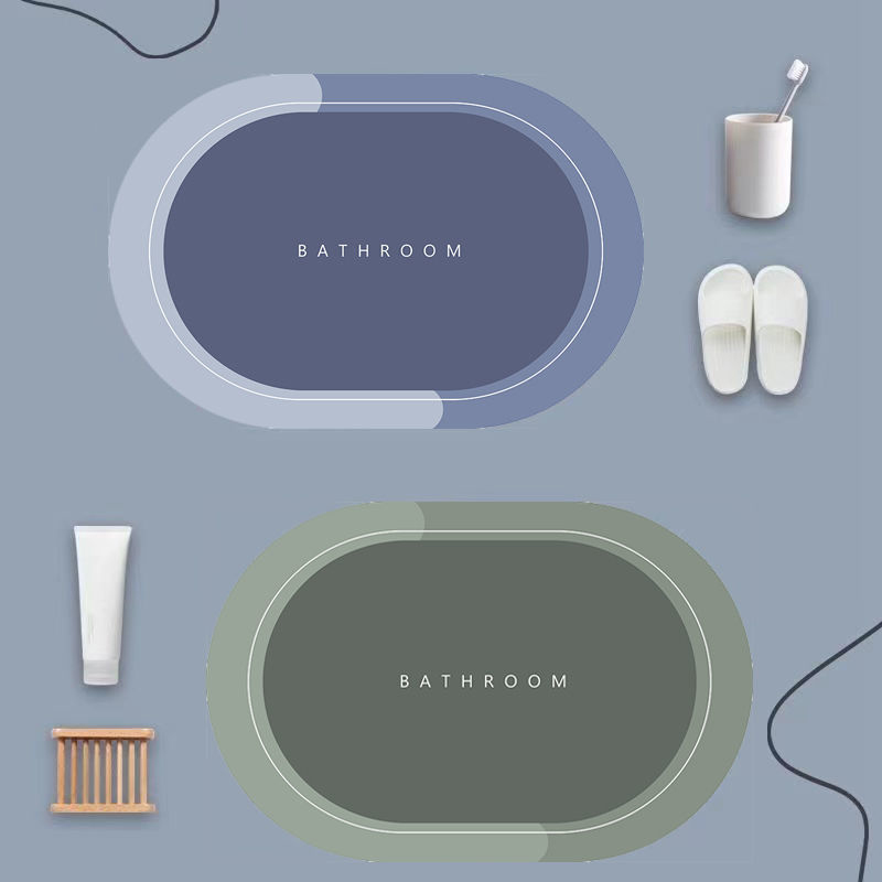 Thảm Hình Bầu Dục Bathroom Chống Trượt 60x40cm