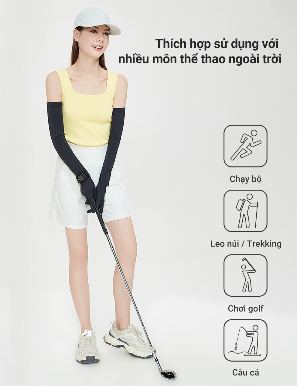 Găng tay chống nắng dài UV100 Apex-Cool KA23418 chống nắng UPF50+