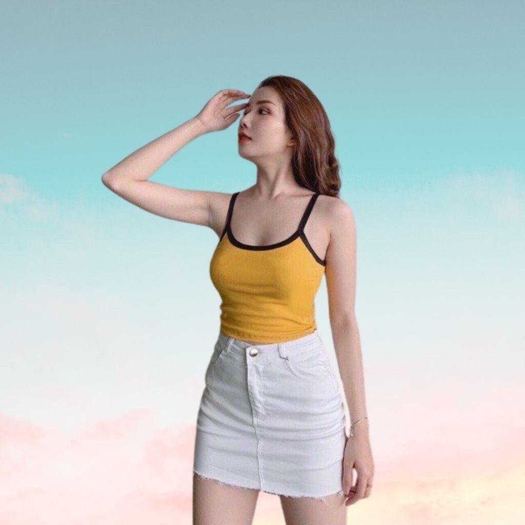 Áo 2 Dây -Aó Croptop Nữ Chất Borip Co Dãn Thoải Mái 4 Màu Hot -HT Store