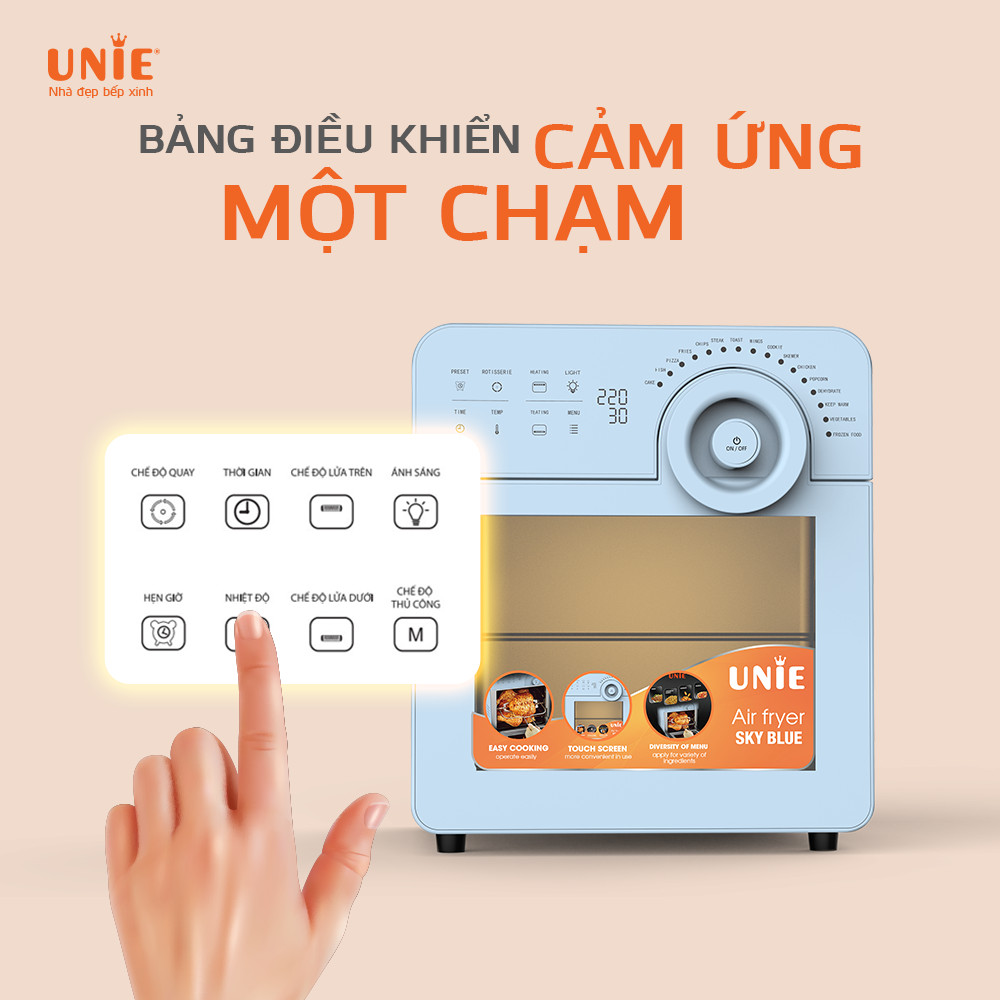 Nồi chiên không dầu Unie Sky Blue. Hàng chính hãng