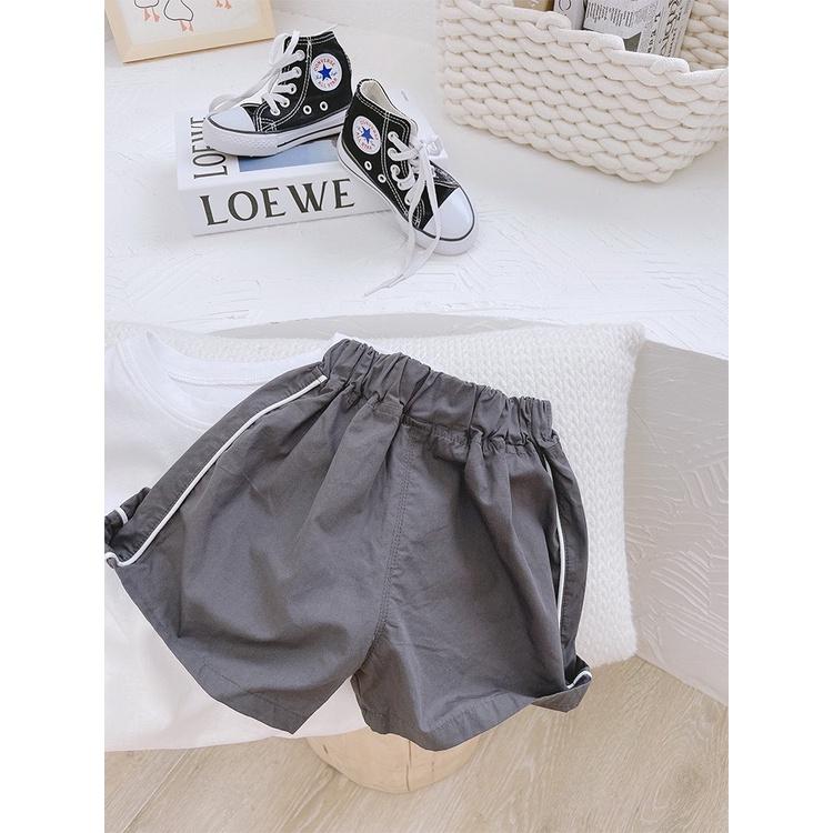 Bộ Quần Áo Bé Trai MOON HOUSE, Bộ Sát Nách Thêu Miệng Cười Phối Quần Viền Cho Bé Từ 6-28kg