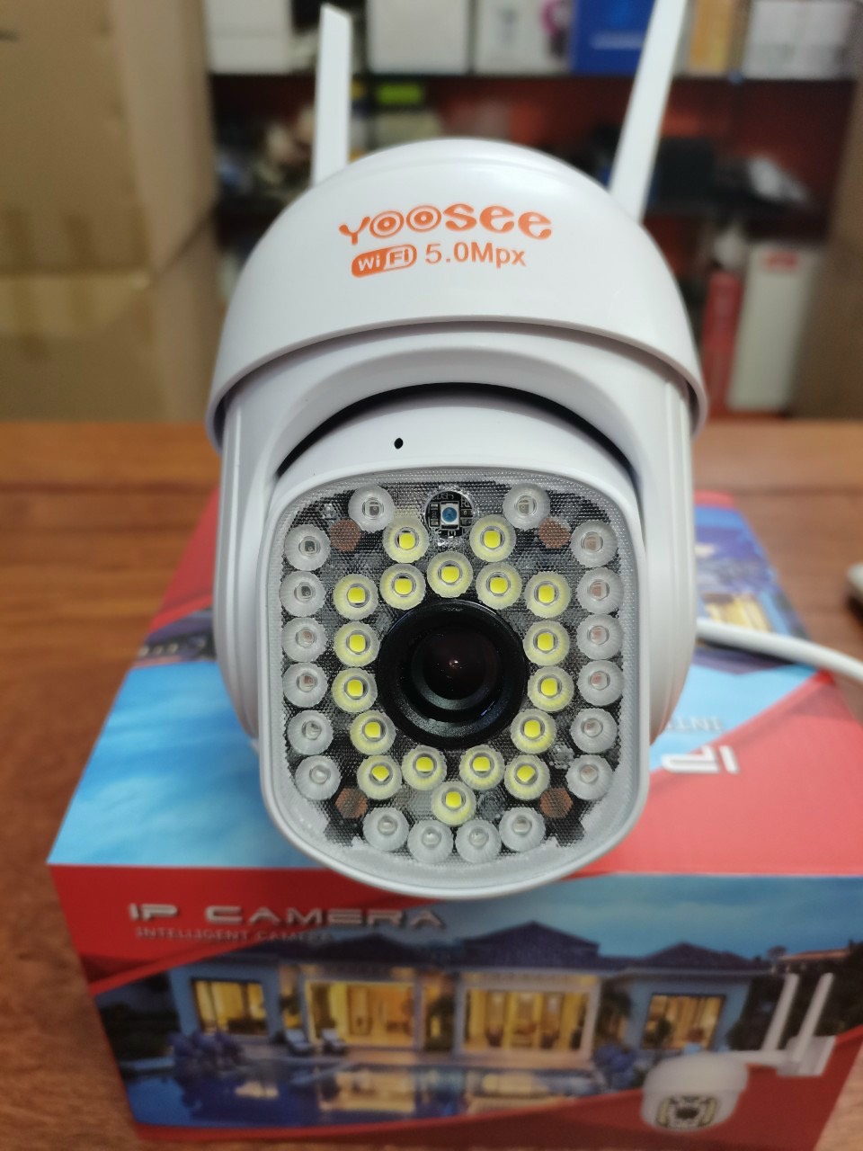 Camera IP Wifi Ngoài trời Yoosee PTZ 2 Râu FullHD 1080P 4 LED trợ sáng, 4 LED hồng ngoại, đàm thoại 2 chiều, hỗ trợ xoay 360 Hàng Nhập Khẩu