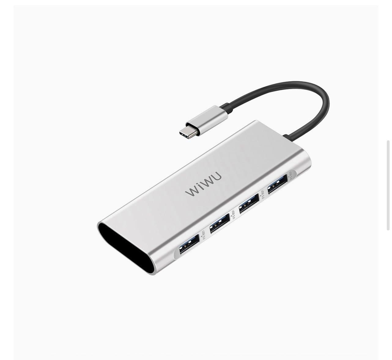 Hub WiWu Alpha 4 in 1 A440 Cổng phụ Biến Một USB-C Chuyển Vào Bốn Cổng USB 3.0, Thiết Kế Mỏng Nhẹ - Hàng Chính Hãng