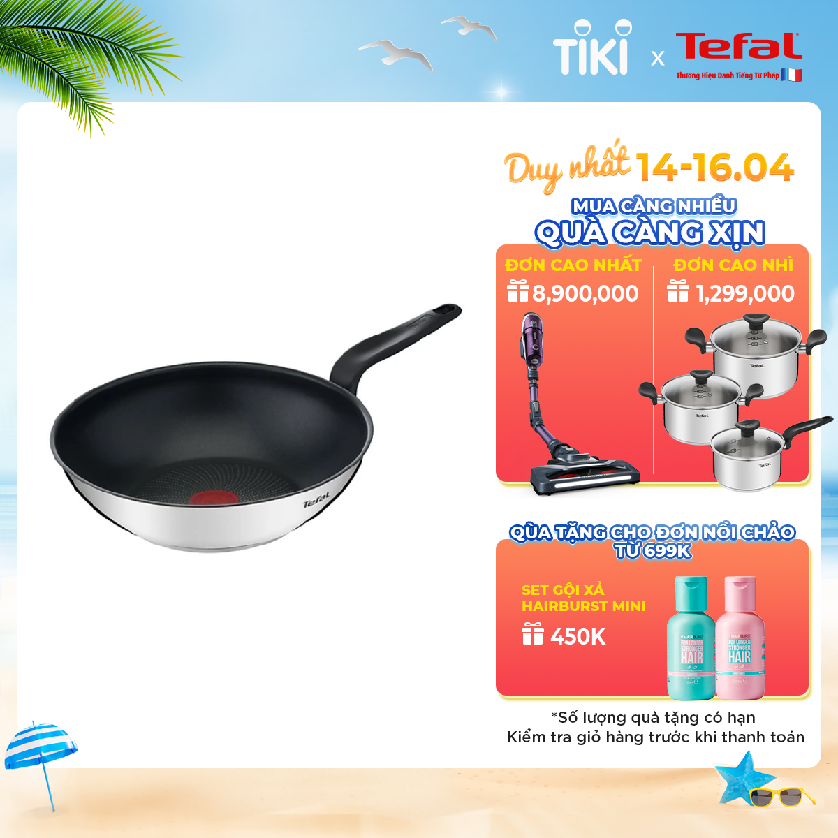 Chảo chiên inox Tefal Primary 28cm, dùng cho mọi loại bếp- Hàng chính hãng