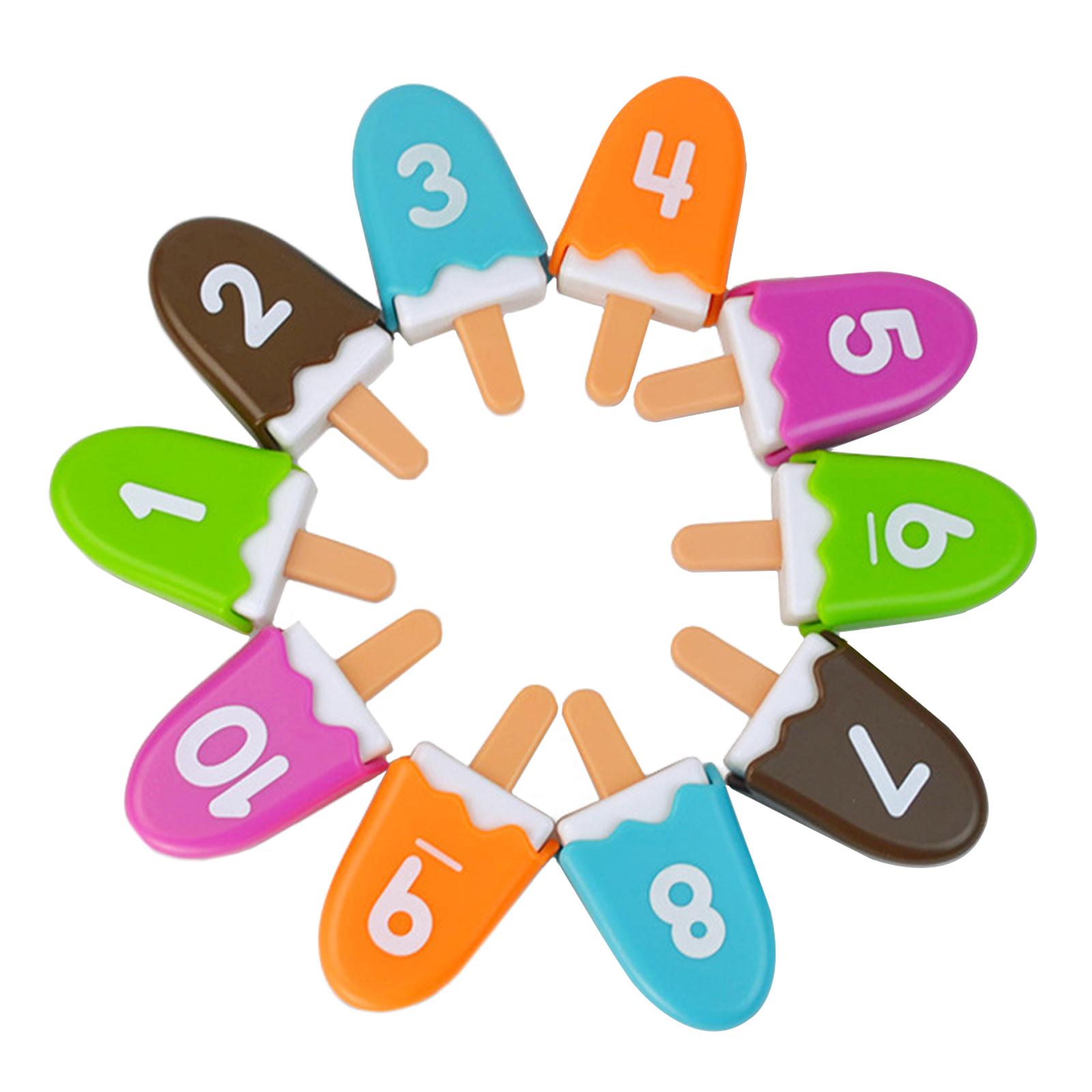 10 x Number Matching Toys Color Recognition Educational Math Toys for Kids