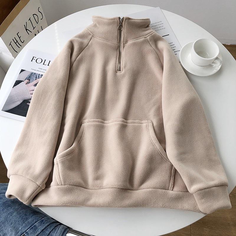 Oder - Áo Hoodie Trơn Basic Kéo Khóa