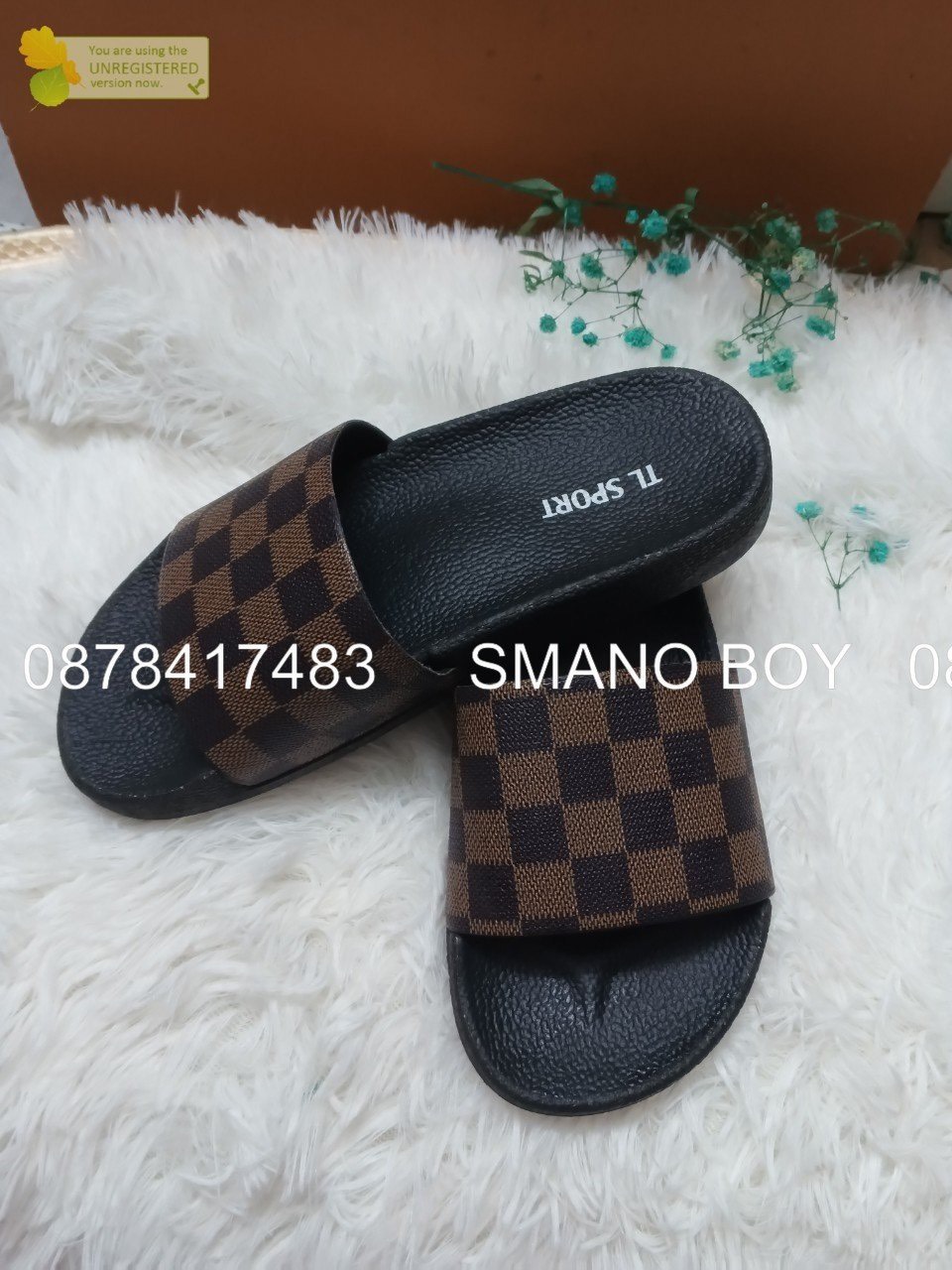 DÉP QUAI NGANG NỮ CARO NÂU SMANO HOẢ TỐC