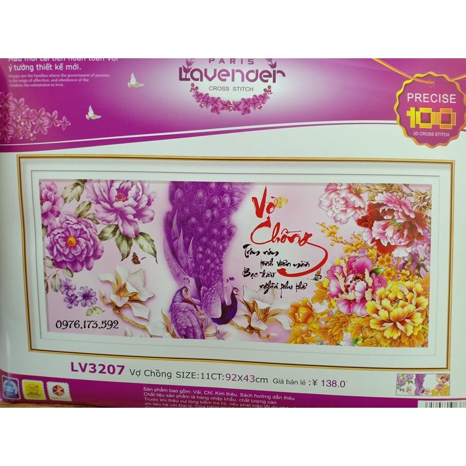 Tranh thêu chữ thập Vợ Chồng I 92x43cm I LV3207