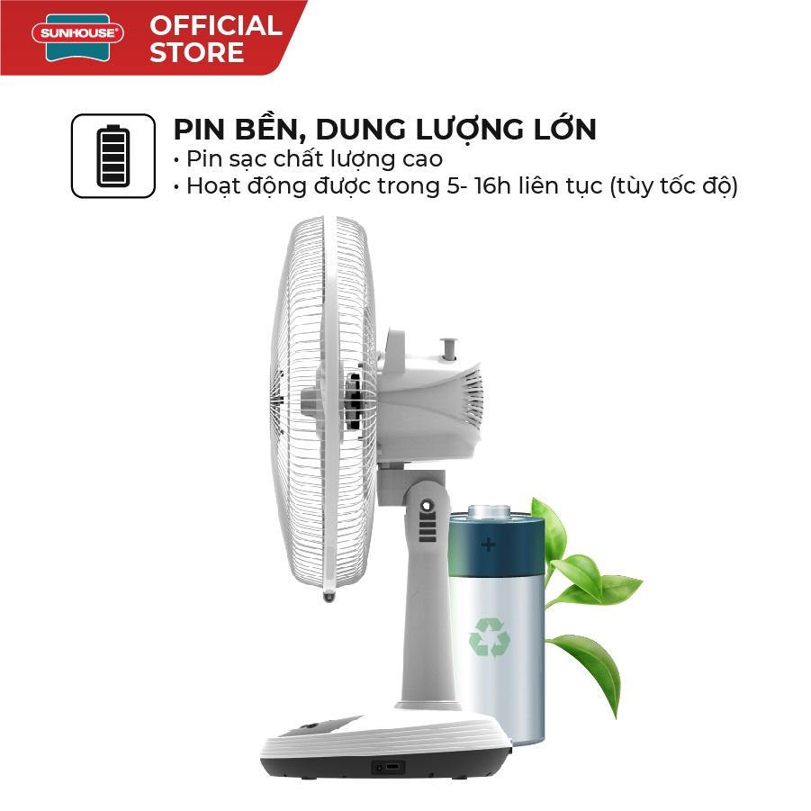 Quạt sạc SUNHOUSE SHD7223 - Hàng chính hãng