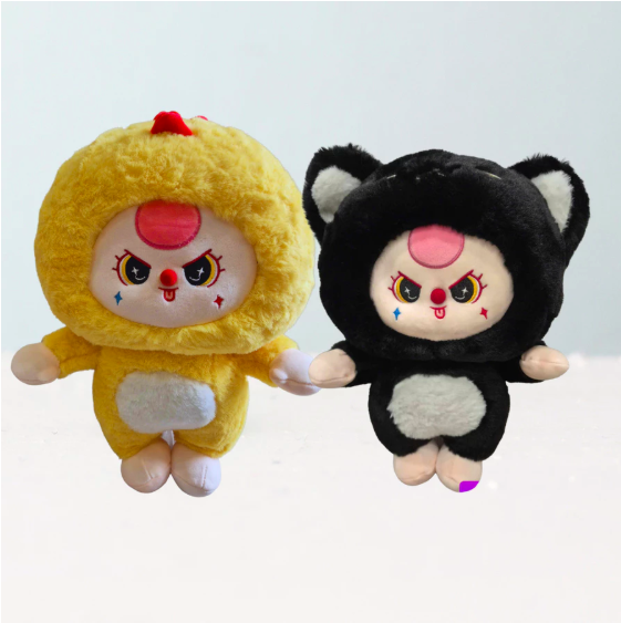 Thú nhồi bông baby three gà vàng đáng yêu - Size từ 35cm đến 70cm - Quà tặng gấu bông bb3 mèo đen êm mịn cho bé