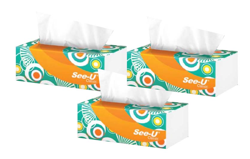 Combo 3 gói Khăn Giấy Rút See-U, 2 Lớp, 250 Tờ/gói