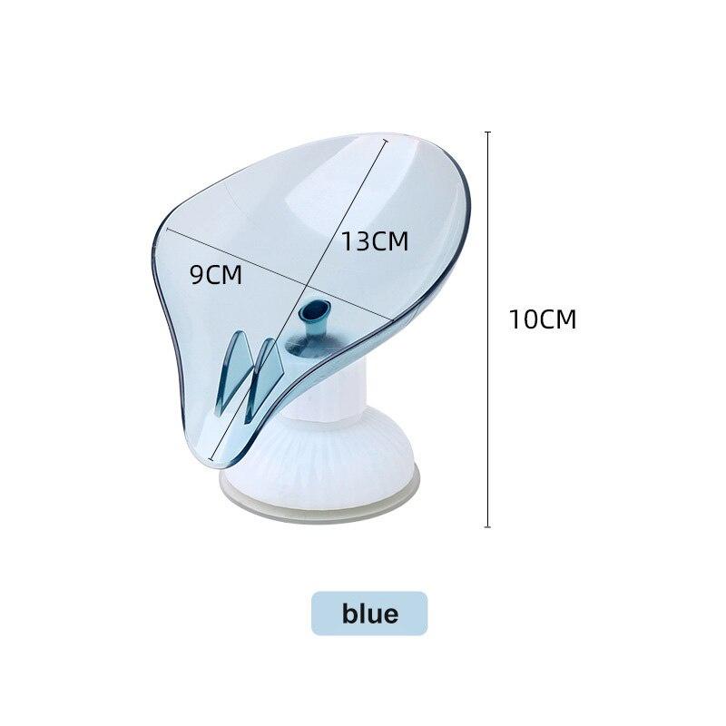 Punch-free Soap Box Leaf Shape Drain Soap Holder Bathroom Soap Suction Storage Rack Rotatable Kitchen Bathroom Accessory