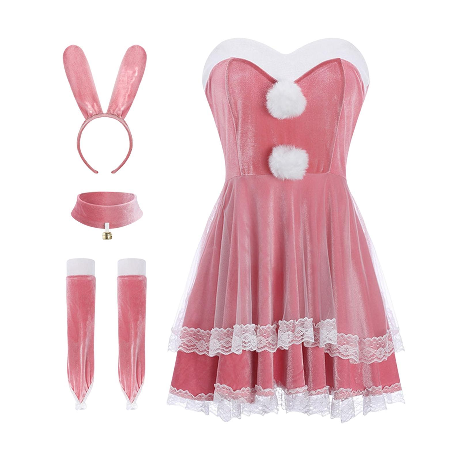 Classic Bunny Costume Cosplay W/ Bunny Ears Christmas Party Dress up