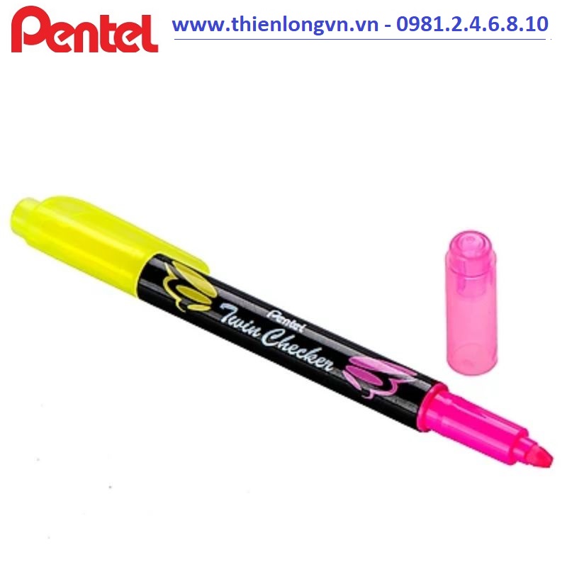 Bút nhớ dòng 2 đầu Pentel – SLW8 màu vàng - hồng