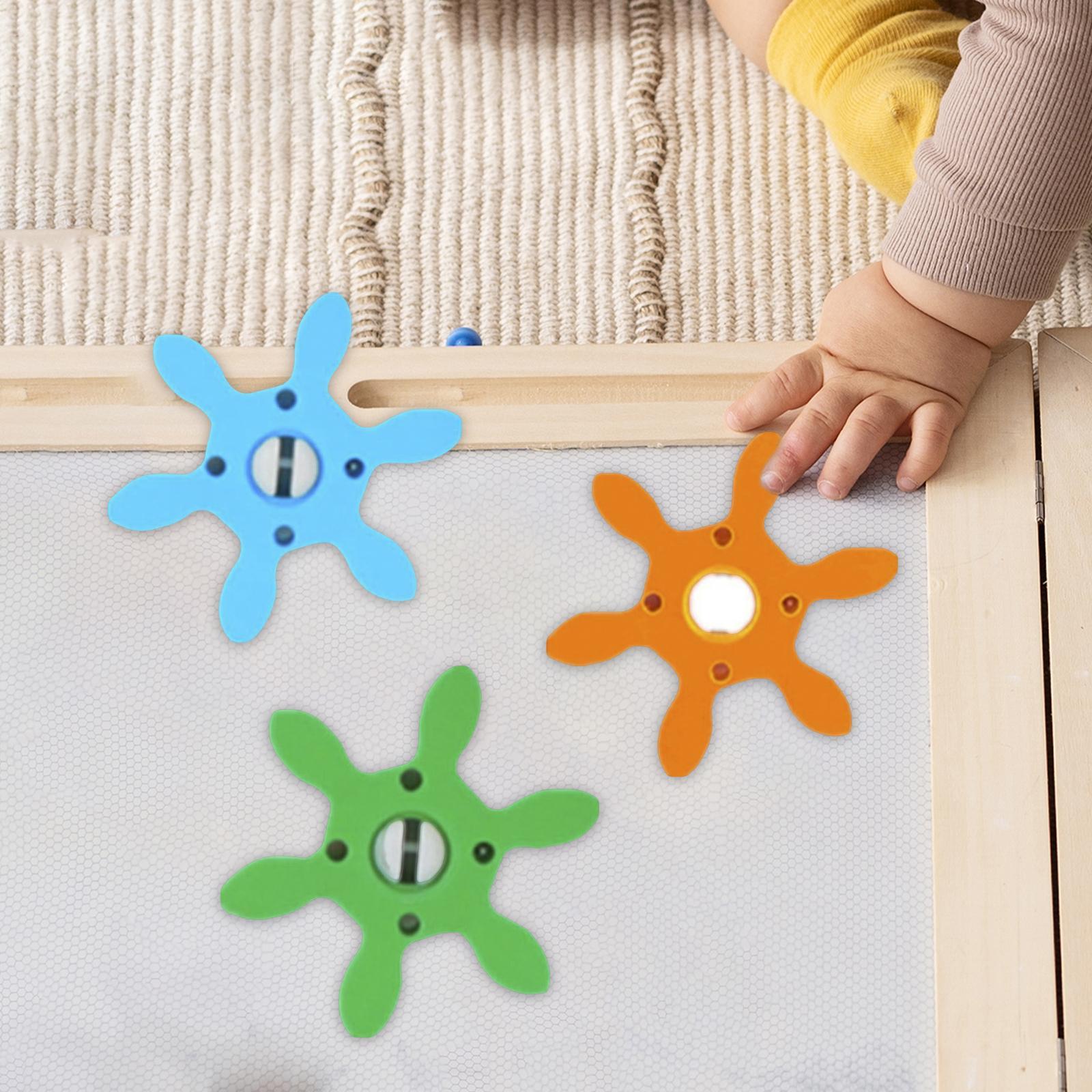 3Pcs Montessori Busy Board DIY Accessories,Gears Child Busy Board DIY Parts,Cognition Game Learning Skill Toy,Early Educational Toys