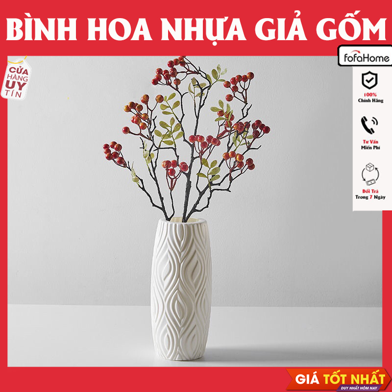 Bình Hoa Bằng Nhựa Phong Cách Bắc Âu Đơn Giản Sáng Tạo Decor Nhà Cửa Năm Mới Cổ Truyền Giao Màu Ngẫu Nhiên