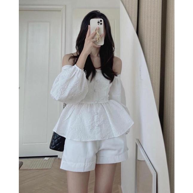 Áo trễ vai gấm