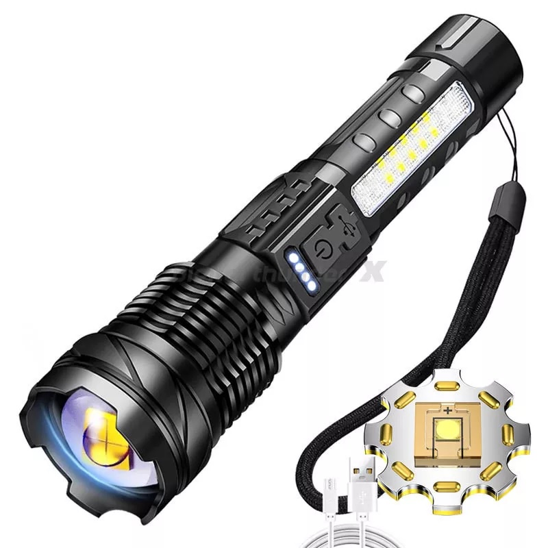 Đèn pin siêu sáng cầm tay A76 đa chức năng ,chiếu xa 500m, vỏ bằng hợp kim chắc chắn, chống nước tốt.Pin Trâu. BH 12T