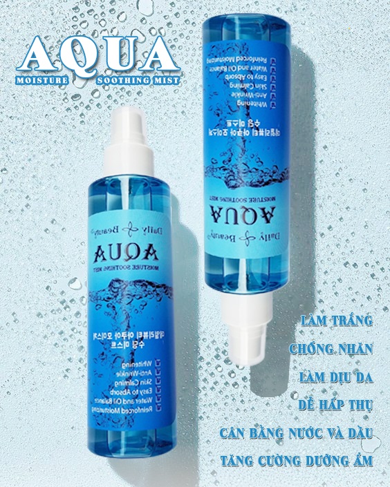 Combo 8 hộp Xịt khoáng Daily Beauty Aqua Moisture Soothing Mist xuất xứ Hàn Quốc