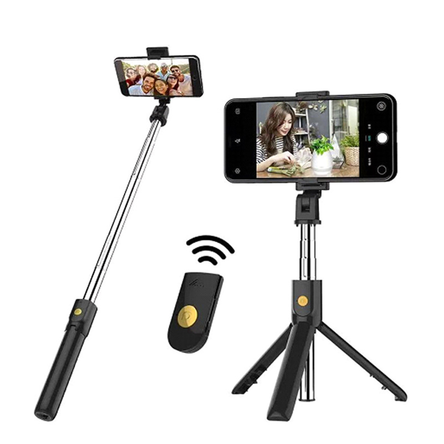 Gậy Chụp Ảnh Kiêm Tripod 3 Chân Đa Năng K07/ Q07 Xoay 360 Độ Kèm Remote Bluetooth Siêu Tiện Lợi