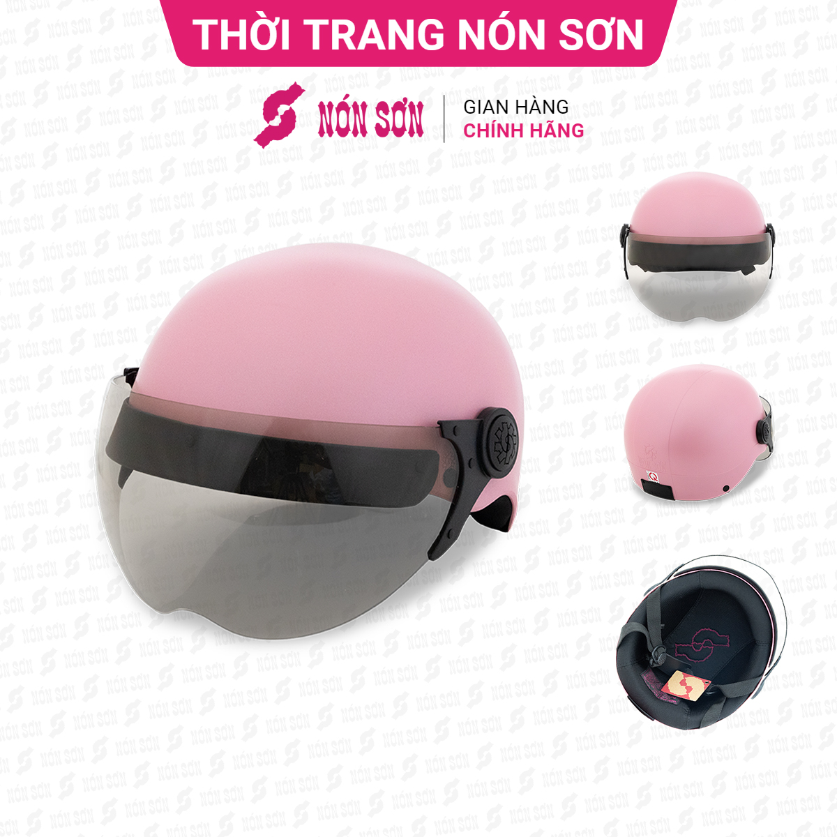 Mũ bảo hiểm nửa đầu có kính NÓN SƠN chính hãng AKT-HG392