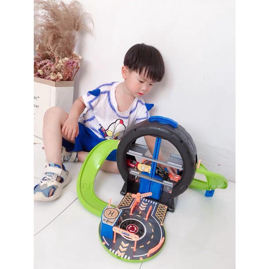 Đồ chơi bộ Lốp biến dạng bãi đậu xe thang nâng tự điều khiển xe trượt nhanh, xe đồ chơi trẻ em