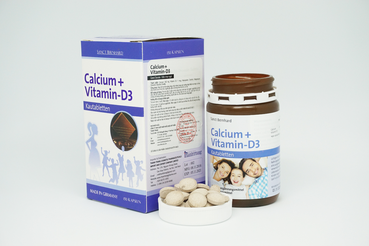 Calcium + Vitamin D3 – Bổ sung canxi, hỗ trợ hệ xương răng chắc khỏe cho trẻ nhỏ, người già mắc các chứng loãng xương, giòn xương, phụ nữ mang thai và cho con bú