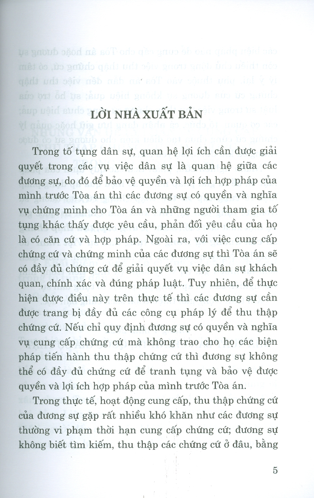 CUNG CẤP, THU THẬP CHỨNG CỨ CỦA ĐƯƠNG SỰ TRONG TỐ TỤNG DÂN SỰ VIỆT NAM