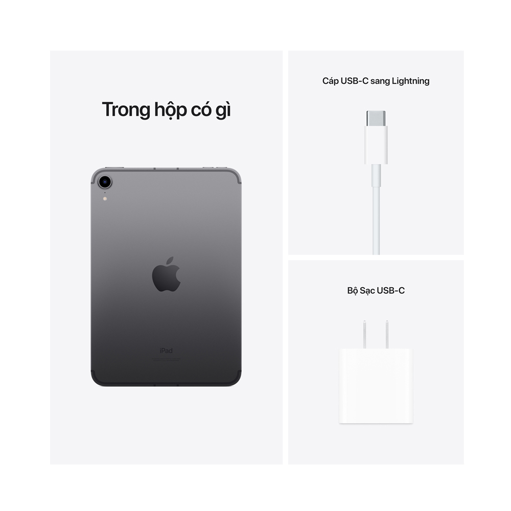 Apple iPad mini (6th Gen) Wi-Fi + Cellular 2021- 64GB Space Grey - Hàng Chính Hãng