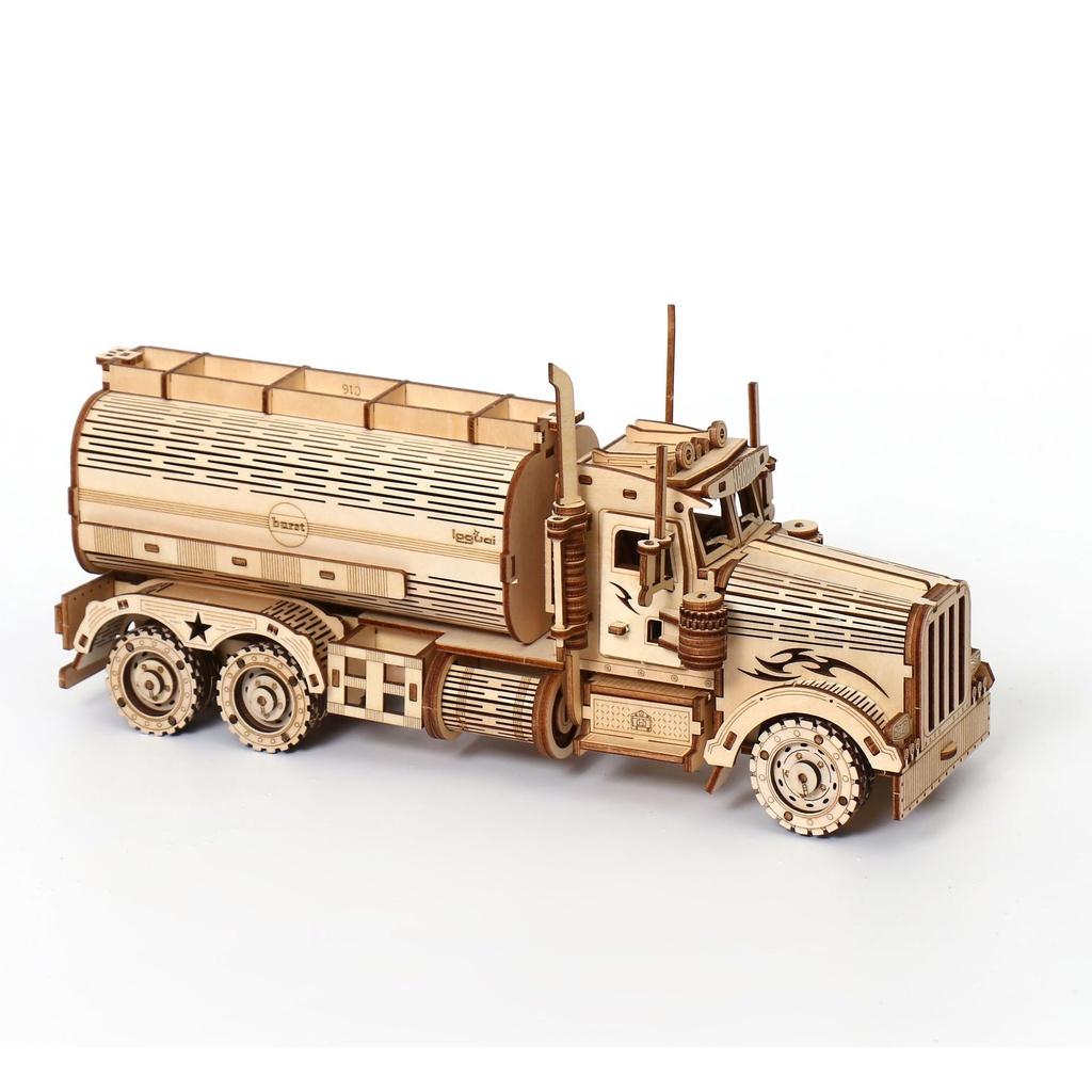 Đồ chơi gỗ lắp ráp 3D mô hình xe chở nhiên liệu fuel tank car cắt laser