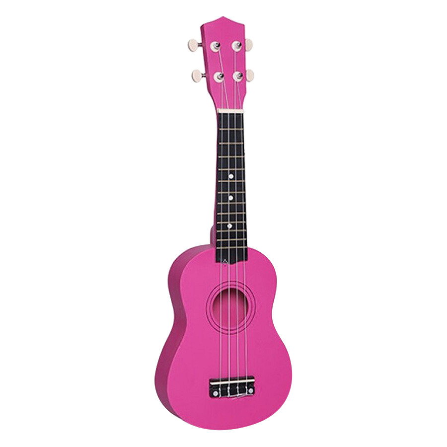 Combo Đàn Ukulele Soprano Màu Trơn KBD 33A15-Hd (Hồng Đậm) + Bao Đàn