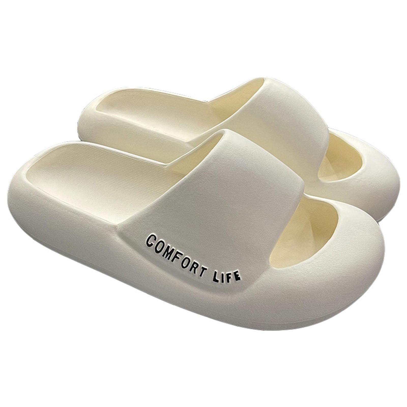 Unisex Pillow Slippers Soft Lightweight Thick Sole Non Slip Summer Open Toe