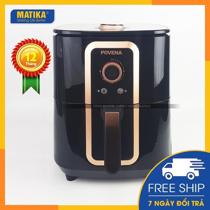 Nồi chiên không dầu POVENA dung tích lớn 6,5L công nghệ chiên cao cấp PVN-6519 - Hàng chính hãng