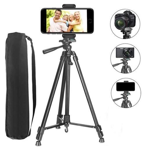 Chân đế tripod cho điện thoại và máy ảnh DC-360 chất liệu nhôm cứng cáp - Có túi đựng remote chụp hình bluetooth