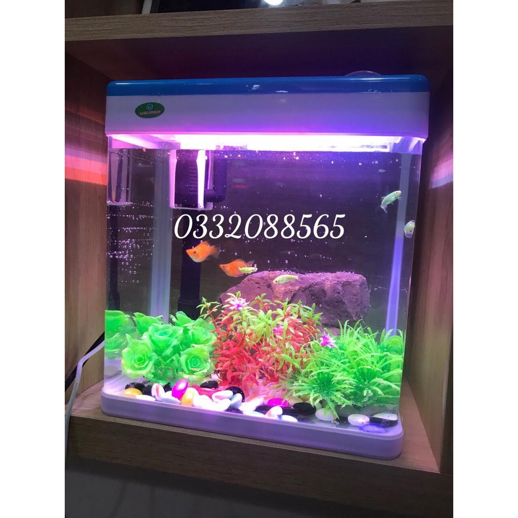 Bộ bể cá văn phòng MJ 460, bể đúc MJ- 460 gồm phụ kiện đèn, hệ lọc