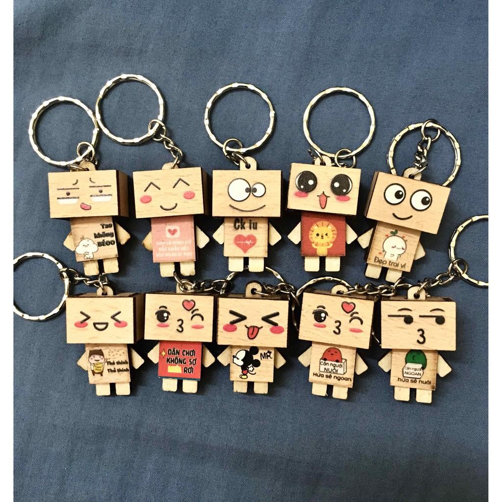 Combo 10 móc khóa Danbo người gỗ siêu dễ thương