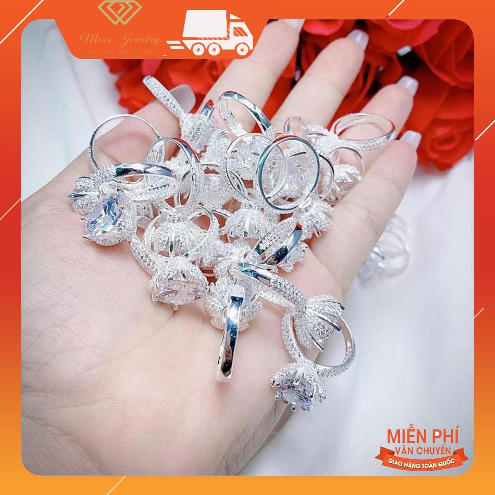 NHẪN NỮ BẠC TA ĐÁ TO - NHẪN NỮ HOÀNG SANG CHẢNH