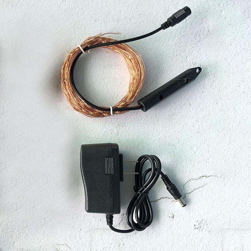 Dây đèn LED 280 bóng với 14 vòng hoa trang trí giáng sinh tiệc cưới