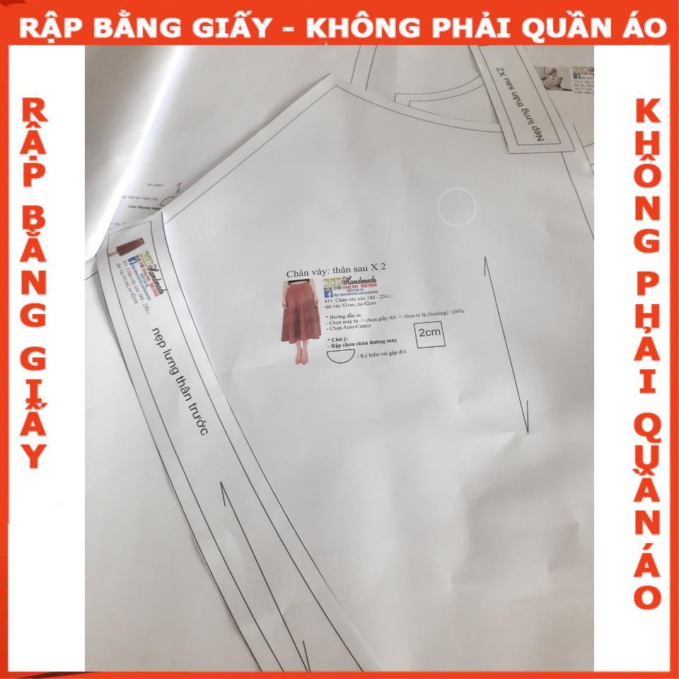 Rập đầm hở lưng cho bé - Rập giấy A0 mã R276 (BẢN VẼ)