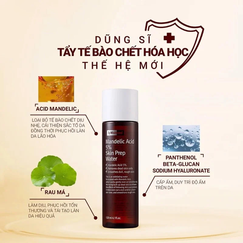 Dung Dịch Tẩy Da Chết Hoá Học Thanh Lọc Lỗ Chân Lông By Wishtrend Mandelic Acid 5% Skin Prep Water 30ml