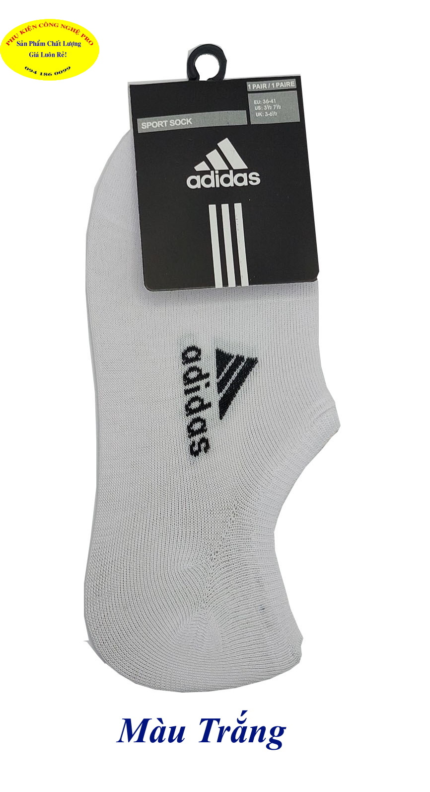Tất Vớ lười Nam In chữ adidas Chất liệu thun cotton co giãn, Thấm hút mồ hôi, Bảo vệ đôi chân Sport sock