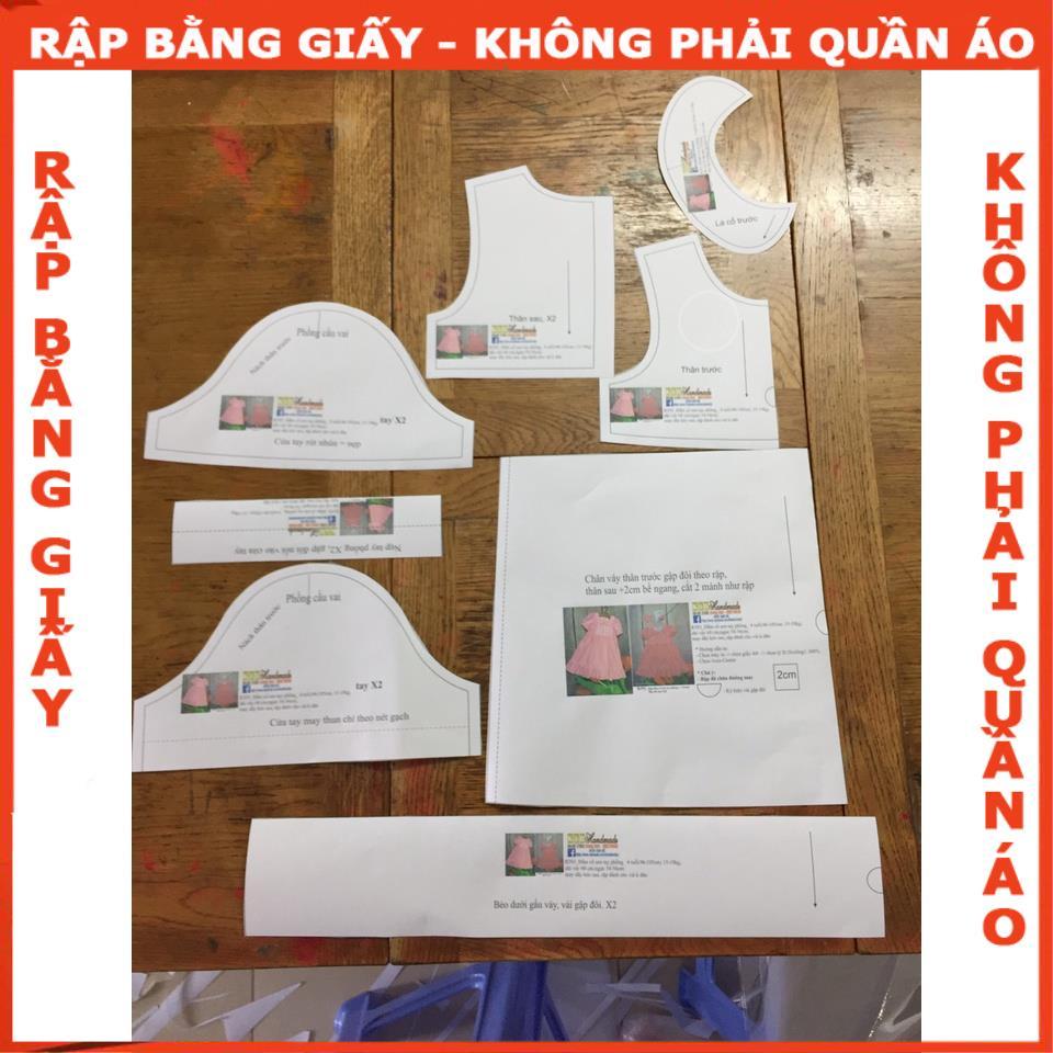 Rập giấy A0 đầm bé gái mã R162 (BẢN VẼ)