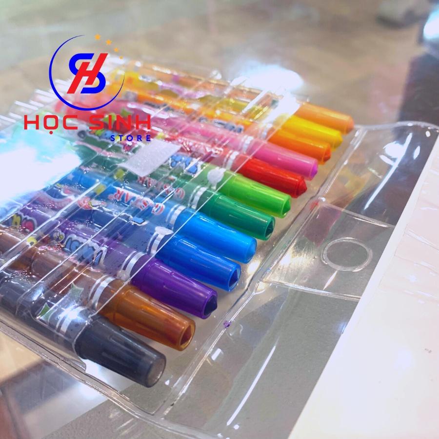 Vỉ 12 Cây Bút Sáp Tô Màu Dạng Vặn Gstar GS906 - 12N Thân ngắn 11.3cm