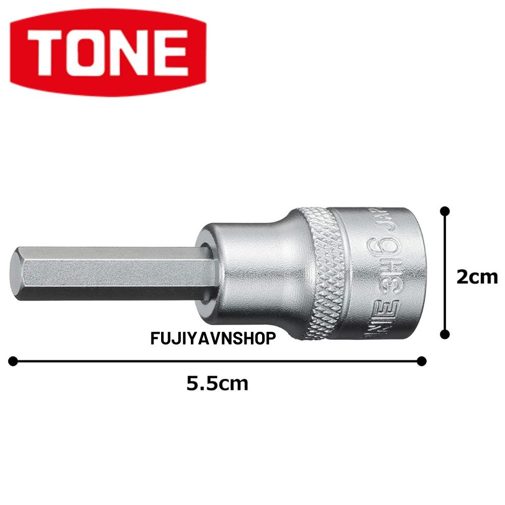 Đầu khẩu lục giác Tone HP3H-06 (3/8&quot;) cho đai ốc 6mm