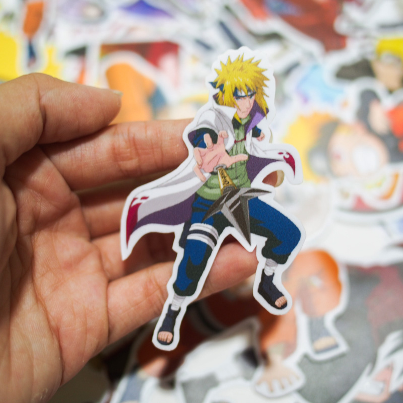 Set 100 sticker hình dán laptop mũ bảo hiểm xe máy xe hơi chủ đề Naruto