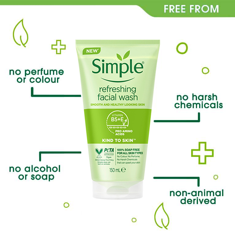 Gel Rửa Mặt Simple Refreshing Facial Wash Gel Dành Cho Da Nhạy Cảm 150ml