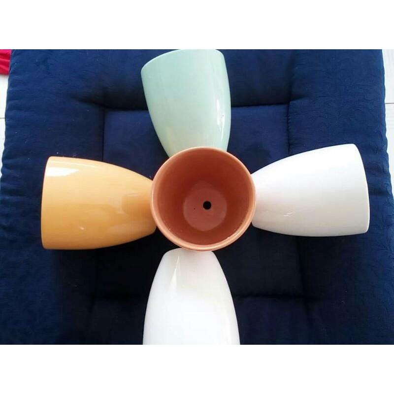 Ly trồng sen đá xương rồng cao 10cm miệng 8cm