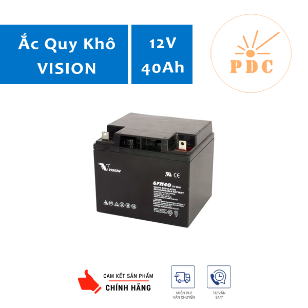 Ắc quy Vision 6FM40E-X 12V 40Ah - (PDC-TECH)